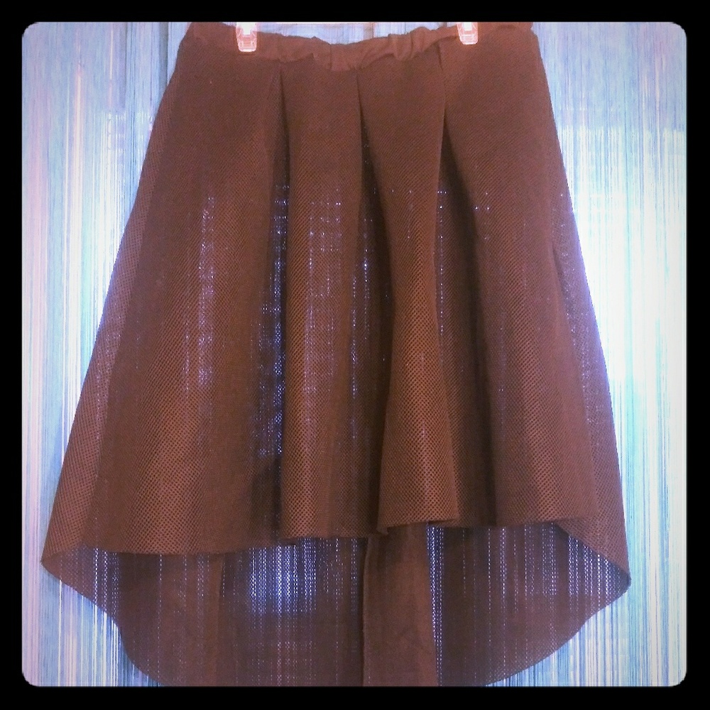 Black Mesh HiLow Skirt